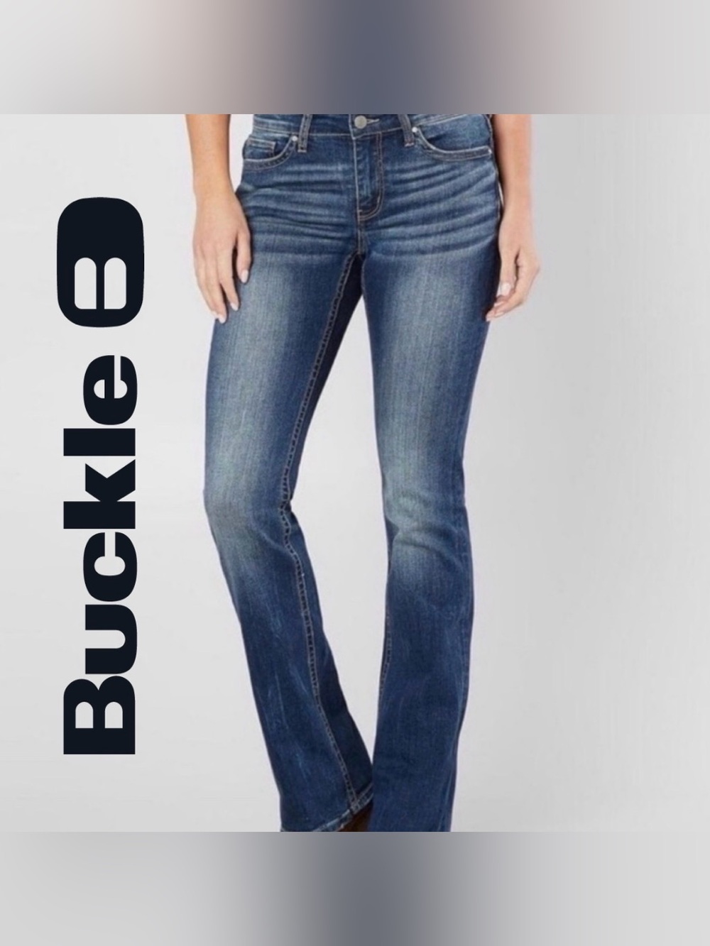 Buckle's BKE Payton Mid Rise Boot Cut Jeans With Whiskering Details Size 27L